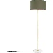 QAZQA Vloerlamp messing met groene kap 50 cm - Kaso