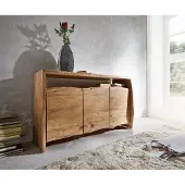DELIFE Dressoir Live-Edge acacia natuur 145 cm 3 deuren