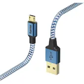 Hama Laad/Synchrokabel Reflected micro USB 1.5m blauw