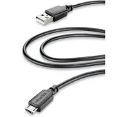 Cellularline Data kabel, micro-usb home 2m, zwart