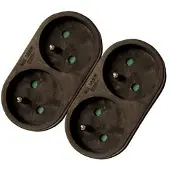Profile Multi Socket, 2 Sockets, 16 A, Black