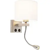 QAZQA Moderne wandlamp staal met witte kap - Brescia