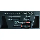 Hofftech Gevulde Gereedschapswagen-Tray Dopsleutelset 1/4" (19 Delig) online kopen
