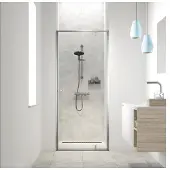 Sealskin - Douchedeur Contour 90 X 200cm - Geborsteld Staal Profiel - 6 Mm Helder Glas