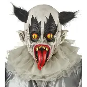 Vegaoo Zwart en wit duivels clown masker voor volwassenen
