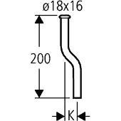 GROHE urinoirspoelpijp sprong 40 mm 20cm Chroom