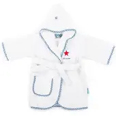 Lief! badjas 1-2 jaar wit/blauw