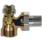 Heimeier instelbaar+afsluitbaar radiator koppeling 3/8haaks