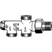Heimeier Duolux verdeler 1-pijps afsluitbaar 1/2 inch