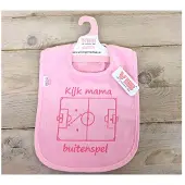 Vib Slabbetje voetbal kijk mama buitenspel in roze