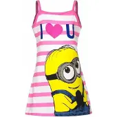 Minions jurkje wit/roze voor meisjes 98 3 jaar