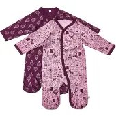 Pippi Baby Pippi Schlafanzüge M/f - 2er-Pack - Pink/Lila m. Print - - 74 - Schlafanzüge