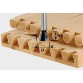 Festool 491165 HW S8 D20/26/10 Zwaluwstaartfrees - 8" - 20mm - 26/58mm