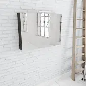 Zaro Beam donker eiken spiegelkast 100x70x16cm 2 deuren