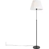 QAZQA Vloerlamp zwart met plisse kap crème 45 cm verstelbaar - Parte