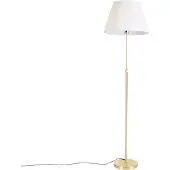 QAZQA Vloerlamp goud/messing met plisse kap crème 45 cm - Parte