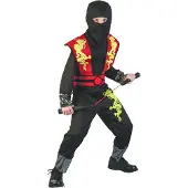 Vegaoo Gele en rode draak ninja outfit voor jongens