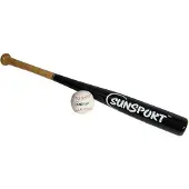 Bex Sport Sunsport Honkbalset – Houten Honkbalknuppel 71 cm Met Bal – Recreatief Slagspel – Outdoor Buitenspel – Vanaf 8 Jaar
