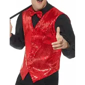 Smiffys Mooi rood party vest met glitters