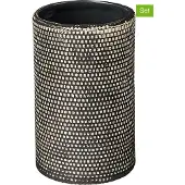 Wenko 2-delige set: tandenborstelbekers "Mali" donkergrijs - (H)11 x