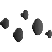 Muuto The Dots wandhaken 5-pack zwart gebeitst essenhout