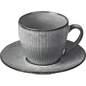 Broste Copenhagen Nordic Sea Kopje Met Schotel 15 Cl Grijs - Koffiekopjes Steengoed Grey - 14533134