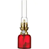 Karlskrona Lampfabrik Koholmen Kerosene Lamp - Paraffine- & olielampen Messing Ruby Red - N243R