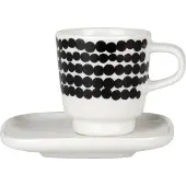 Marimekko Räsymatto espressokop zwart-wit