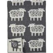 Klippan Yllefabrik Schapen wollen deken grijs 130 x 180 cm.