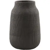 House Doctor - Groove Vaas - H22 cm - Zwart