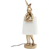 Kare Tafellamp Animal Rabbit, messing / goud, Woon-/ Eetkamer, Kunststof, Design, Tafellamp
