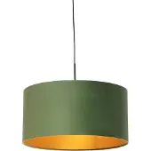 QAZQA Hanglamp met velours kap groen met goud 50 cm - Combi
