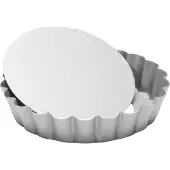 Patisse Ronde mini taart/quiche bakvorm zilver 10 cm - Bakringen