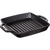 Staub Grillpan met 2 handgrepen - vierkant - 33x33cm - zwart