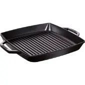 Staub Grillpan met 2 handgrepen - vierkant - 28x28cm - zwart