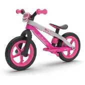 Chillafish Loopfiets 2 jaar met voetsteun en voetrem - Roze - Lichtgewicht loopfiets meisjes tot 5 Jaar met verstelbaar zadel en 12" RubberSkin banden voor extra grip binnen en buiten - Model BMXie 2