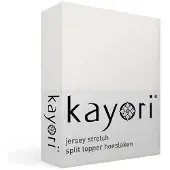 Kayori Split Topper Hoeslaken Shizu Offwhite (Jersey)-Lits-Jumeaux XL (200 x 200/210/220 cm)