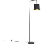 QAZQA Moderne Vloerlamp Zwart met Kap - Lofty