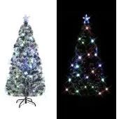 vidaXL Kerstboom met LED en standaard 210 cm glasvezel