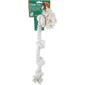 Gebr. De Boon Floss-toy wit 4-knoop Speelplezier-hond