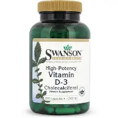 Swanson Health High Potency Vitamine D-3 1000IU - 250 capsules