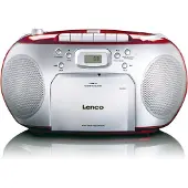 Lenco SCD-420RD - Draagbare radio CD speler met MP3 optie en koptelefoon - Rood