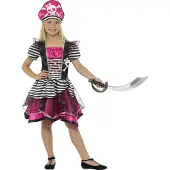 Smiffys Luxe piraten jurk met roze accenten