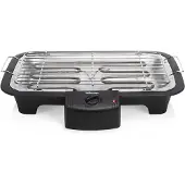 Tristar BQ-2813 Elektrische BBQ – Rookarme Tafelbarbecue 2000W – Grillrooster 38x22 cm – Zwart - Perfect voor Balkon of Camping