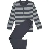 Schiesser Pyjama Ebony grijs streepmotief