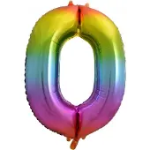 My Dream Day Folie Ballon Cijfer 0 Regenboog XL 86 cm
