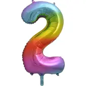 My Dream Day Folie Ballon Cijfer 2 Regenboog XL 86 cm