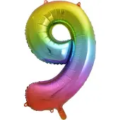 My Dream Day Folie Ballon Cijfer 9 Regenboog XL 86 cm