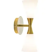 Herstal Harlekin duo wandlamp messing-wit