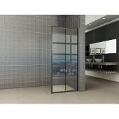 Wiesbaden Maaz inloopdouche met raster en handdoekhouder 1000 x 2000 x 10 mm helder glas/mat zwart